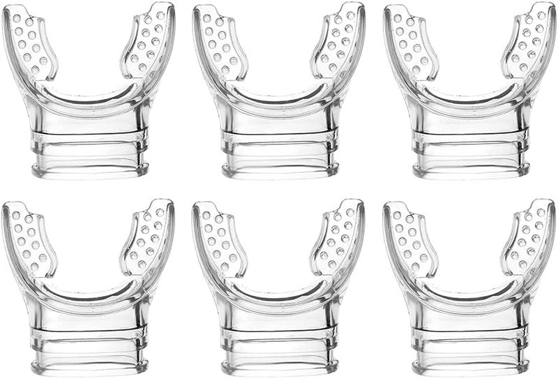 Mollytek 6 PCS Scuba Diving Regulator Mouthpiece Transparent Silicone Snorkel Mouthpiece Soft Comfortable Spare Replacement Fits Most Standard Regulators Scuba Diving Accessories - Image 1